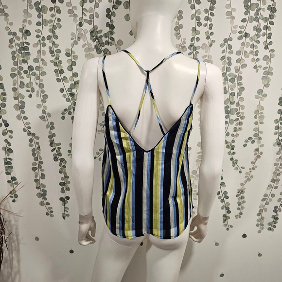 NWOT 4SI3NNA Top Size S Blue Striped - Picture 6 of 10